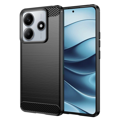 [Užsakomoji prekė] Dėklas Xiaomi Redmi Note 14 - Techsuit Carbon Silicone - Juodas