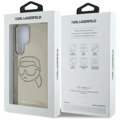 Dėklas Karl Lagerfeld Rhinestones Karl Head Logo Samsung Galaxy S25 Ultra Juodas 7