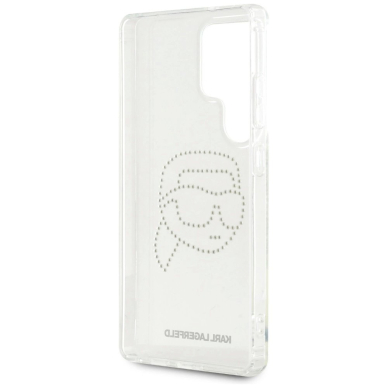 Dėklas Karl Lagerfeld Rhinestones Karl Head Logo Samsung Galaxy S25 Ultra Permatomas 6