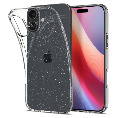 [Užsakomoji prekė] Dėklas iPhone 16 - Spigen Liquid Crystal Glitter - Crystal Quartz