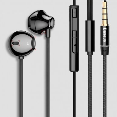 [Užsakomoji prekė] Ausinės Audio Jack cu Microfon, 1.2m - Baseus Encok H06 (NGH06-01) - Juodas 10