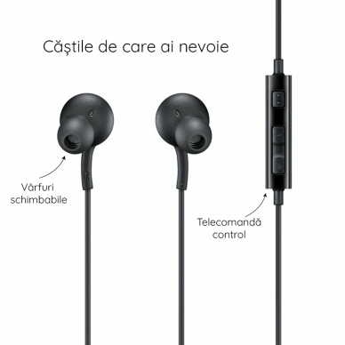 [Užsakomoji prekė] Casti Audio Jack, cu Microfon - Samsung (EO-IA500BBEGWW) - Juodas (Blister Packing) 4