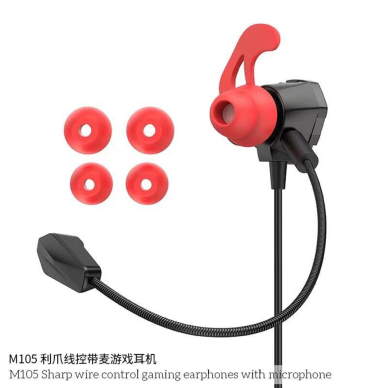 [Užsakomoji prekė] Ausinės Audio Jack E-Sports su mikrofonu, 1.2m - Hoco Sharp (M105) - Juodas 1