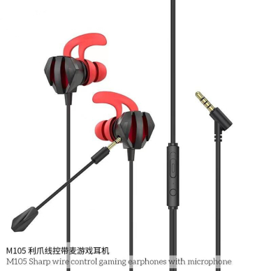 [Užsakomoji prekė] Ausinės Audio Jack E-Sports su mikrofonu, 1.2m - Hoco Sharp (M105) - Juodas 3