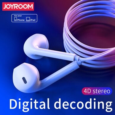 [Užsakomoji prekė] Ausinės cu Fir Stereo Lightning, Half-in-Ear - JoyRoom (JR-EP3) - Baltas 3