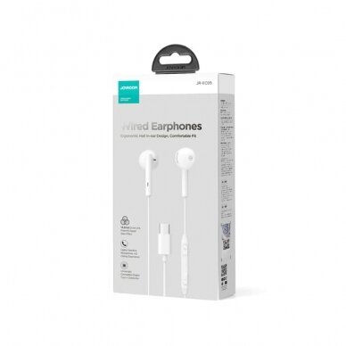 [Užsakomoji prekė] Ausinės cu Fir Type-C, Half-in-Ear - JoyRoom (JR-EC05) - Baltas 4