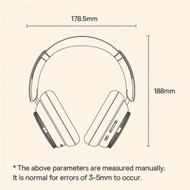 [Užsakomoji prekė] Ausinės Fara Fir cu BT - Baseus Bowie H1 Pro (A00050601213-00) - Moon White 8