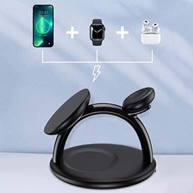 Choetech 3in1 inductive charging station iPhone 12/13/14, AirPods Pro, Apple Watch Juodas (T587-F) 10