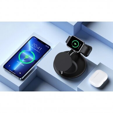 Choetech 3in1 inductive charging station iPhone 12/13/14, AirPods Pro, Apple Watch Juodas (T587-F) 8