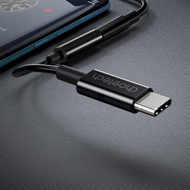 Choetech AUX003 USB-C / DC 3.5mm audio adapter - Juodas 11