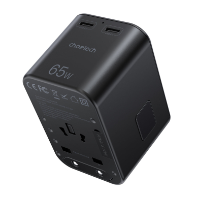 Choetech gaN 2 x USB Type C / USB 65W Power Delivery Fast Charger Juodas (PD5009-BK) 1