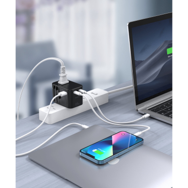 Choetech gaN 2 x USB Type C / USB 65W Power Delivery Fast Charger Juodas (PD5009-BK) 6