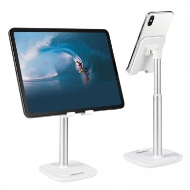 Choetech H035 aluminum stand a phone or tabletadjustment - baltas silver 1