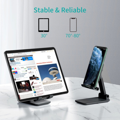 Choetech H88-BK foldable stand a phone or tablet - Juodas 4