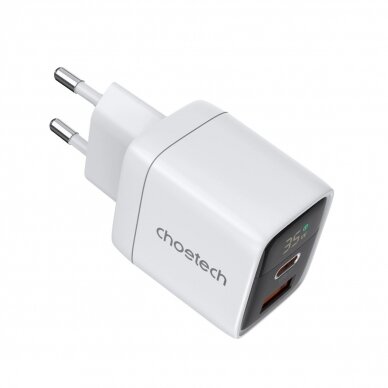 Choetech PD6052 USB-C USB-A PD 35W GaN wall Įkroviklis display - baltas 1