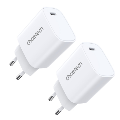 Choetech Q5004*2 PD20W charger for iphone12/13 series Baltas