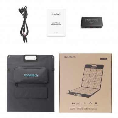 Choetech solar charger 200W portable solar panel Juodas (SC011) 4