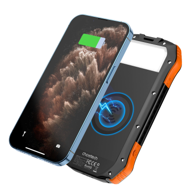 Choetech solar powerbank with inductive charging 10000mAh Qi 5W orange (B659) 6