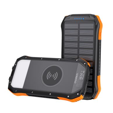 Choetech solar powerbank with inductive charging 10000mAh Qi 5W orange (B659)