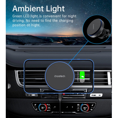 Choetech T205-F magnetic Laikiklis15 W inductive Įkroviklis  - Juodas 9