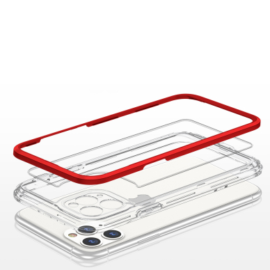 Dėklas Clear 3in1 iPhone 11 Pro raudonas 4