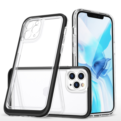 Dėklas Clear 3in1 iPhone 11 Pro Max juodas