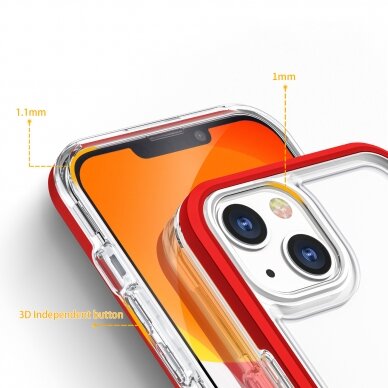 Dėklas Clear 3in1 iPhone 13 mini raudonas 3