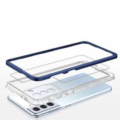 Dėklas Clear 3in1 Samsung Galaxy S22 + (S22 Plus) mėlynas 4