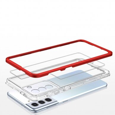 Dėklas Clear 3in1 Samsung Galaxy S22 + (S22 Plus) raudonas 11