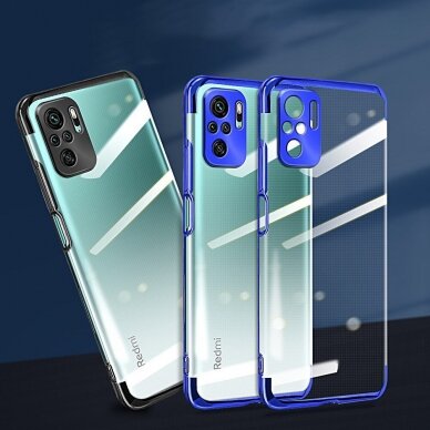 Dėklas Clear Color TPU Electroplating Xiaomi Redmi Note 10 5G / Poco M3 Pro Juodas 7