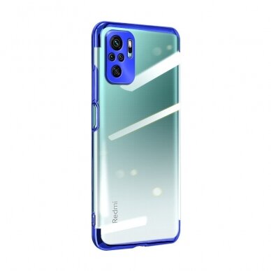 Dėklas Clear Color TPU Electroplating Xiaomi Redmi Note 10 5G / Poco M3 Pro Mėlynas