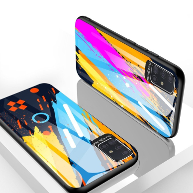 Spalvotas Apsauginis Dėklas Color Glass Samsung Galaxy A71 Pattern 1 Samsung Galaxy A71 Pattern 1  HZL0431 6