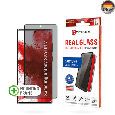 [Užsakomoji prekė] Grūdintas stikliukas Samsung Galaxy S23 Ultra - Displex Real Glass Privacy Full Cover 3D - Juodas