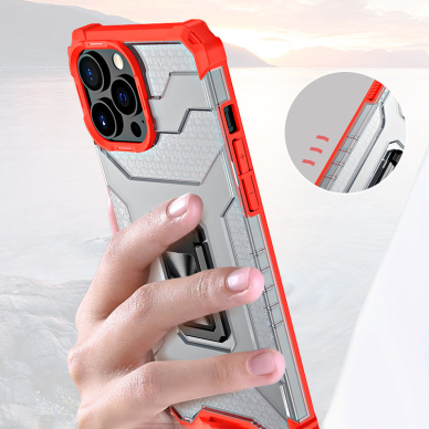 Dėklas Crystal Ring Case Kickstand Tough Rugged iPhone 11 Pro Juodas 8