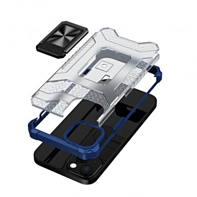 Dėklas Crystal Ring Case Kickstand Tough Rugged iPhone 12 Mėlynas 5