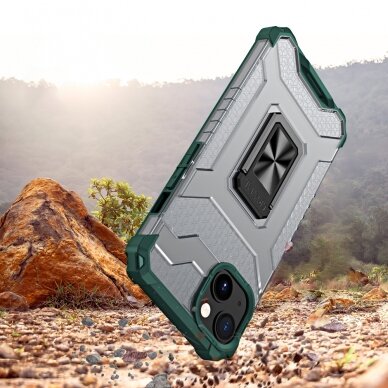 Dėklas Crystal Ring Case Kickstand Tough Rugged iPhone 12 Žalias 3