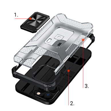 Dėklas Crystal Ring iPhone 13 Pro Max raudonas 7