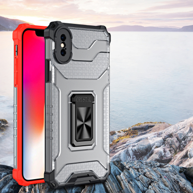 Dėklas Crystal Ring Case Kickstand Tough Rugged iPhone XS Max Žalias 1