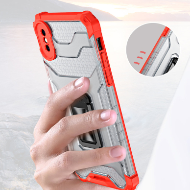 Dėklas Crystal Ring Case Kickstand Tough Rugged iPhone XS Max Žalias 8