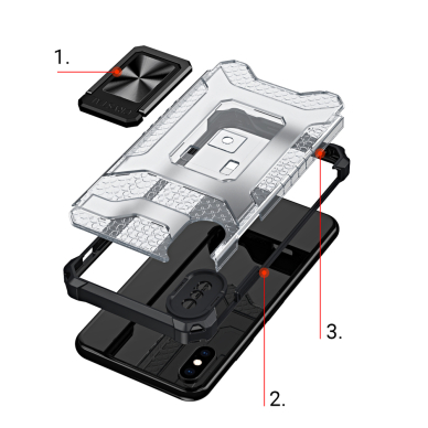 Dėklas Crystal Ring Case iPhone XS Max raudonas 6