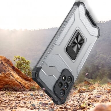 Dėklas Crystal Ring Case Kickstand Tough Rugged Samsung Galaxy A72 4G Žalias 2