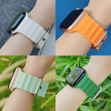 [Užsakomoji prekė] Apyrankė skirta Apple Watch 1 / 2 / 3 / 4 / 5 / 6 / 7 / 8 / 9 / SE / Ultra (42 / 44 / 45 / 49 mm) - Techsuit Watchband (W038) - Army Žalias 5