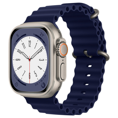 Akcija! Apyrankė skirta Apple Watch 1 / 2 / 3 / 4 / 5 / 6 / 7 / 8 / 9 / SE / Ultra (42 / 44 / 45 / 49 mm) - Techsuit Watchband (W038) - Tamsiai Mėlynas