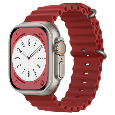 [Užsakomoji prekė] Apyrankė skirta Apple Watch 1 / 2 / 3 / 4 / 5 / 6 / 7 / 8 / 9 / SE / Ultra (42 / 44 / 45 / 49 mm) - Techsuit Watchband (W038) - Wine Raudonas