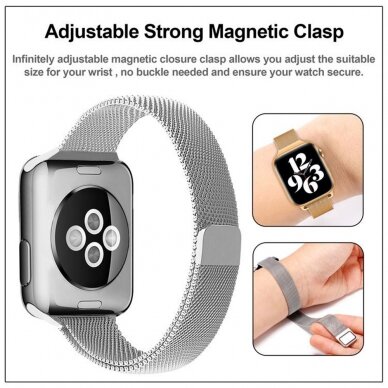 Akcija! Apyrankė skirta Apple Watch 1 / 2 / 3 / 4 / 5 / 6 / 7 / SE / 8 / 9  (38 / 40 / 41mm) - Techsuit Watchband (W034) - Juodas 4