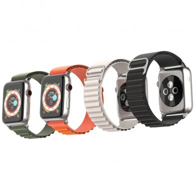 [Užsakomoji prekė] Apyrankė skirta Apple Watch 1 / 2 / 3 / 4 / 5 / 6 / 7 / SE / 8 / 9 (38 / 40  / 41mm) - Techsuit Watchband (W037) - Star Baltas 3