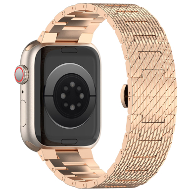 [Užsakomoji prekė] Apyrankė laikrodžiui Apple Watch 1/2/3/4/5/6/7/8/9/SE/SE 2 (38/40/41mm) - Techsuit Watchband (W052) - Rožino aukso spalvos 2