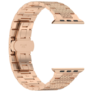 [Užsakomoji prekė] Apyrankė laikrodžiui Apple Watch 1/2/3/4/5/6/7/8/9/SE/SE 2 (38/40/41mm) - Techsuit Watchband (W052) - Rožino aukso spalvos 3