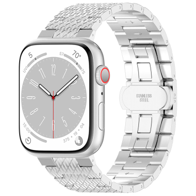 [Užsakomoji prekė] Apyrankė laikrodžiui Apple Watch 1/2/3/4/5/6/7/8/9/SE/SE 2 (38/40/41mm) - Techsuit Watchband (W052) - sidabrinis 1