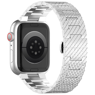 [Užsakomoji prekė] Apyrankė laikrodžiui Apple Watch 1/2/3/4/5/6/7/8/9/SE/SE 2 (38/40/41mm) - Techsuit Watchband (W052) - sidabrinis 2